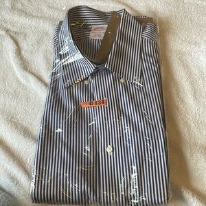 Brooks Brothers blue and white striped long sleeves button down